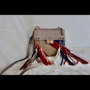 Chloe boho multicolor suede stripes crossbody bag